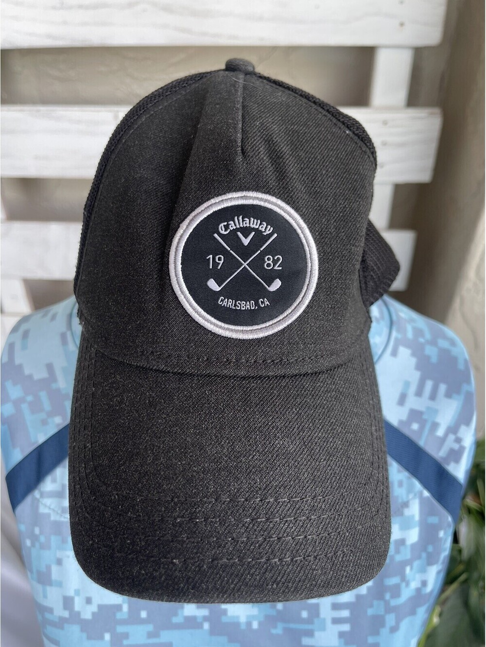 Callaway Golf 1982 Carlsbad California Logo Black Trucker Cap Hat Snapback.